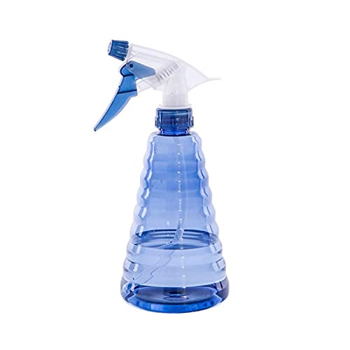 Blue plastic spray bottle with a trigger nozzle, isolated on white.