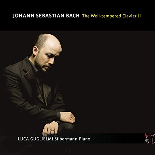 CD cover featuring pianist Luca Guglielmi and text “The Well-tempered Clavier II”.