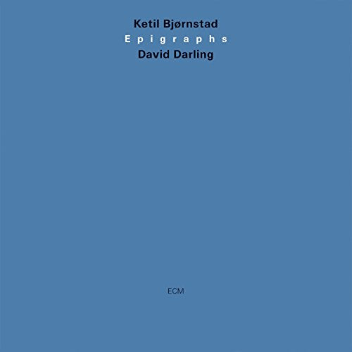 Blue album cover with "Ketil Bjornstad Epigraphs David Darling" and "ECM" text on it.