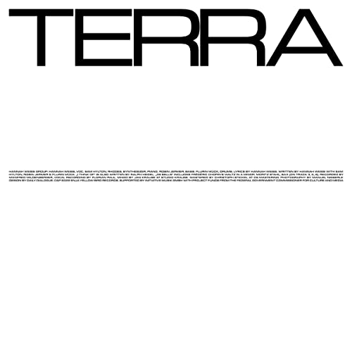 Black vinyl record cover with large white text reading "TERRA".