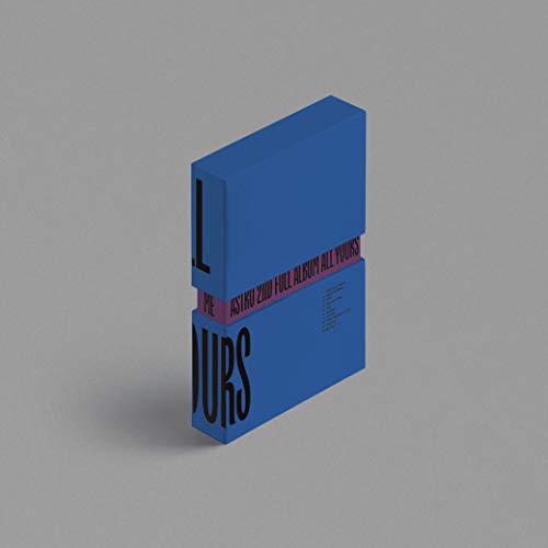 Blue and burgundy "Astro - All Yours" album packaging on a gray background.