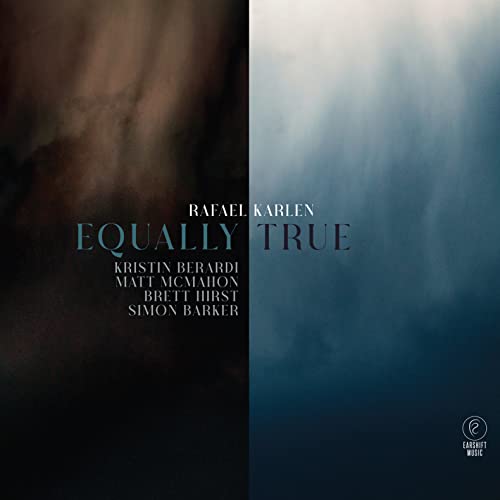 CD cover for Rafael Karlen’s “Equally True” with split-tone background.