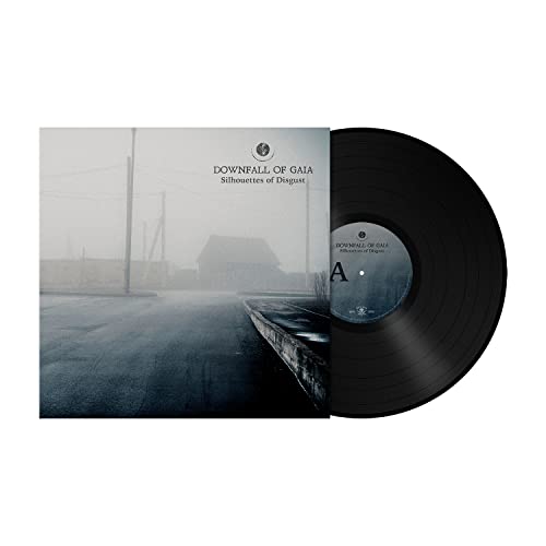 Vinyl record and album cover for Downfall of Gaia’s “Silhouettes of Disgust.”
