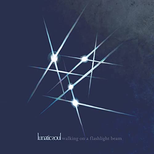 Album cover: dark blue with bright, intersecting light streaks and text.