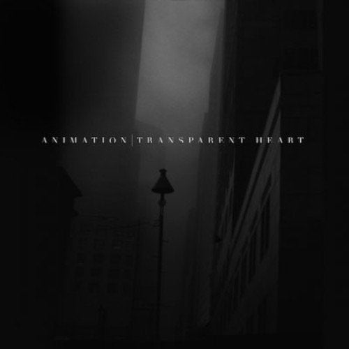 Dark album cover with a street lamp and the text "Animation Transparent Heart".