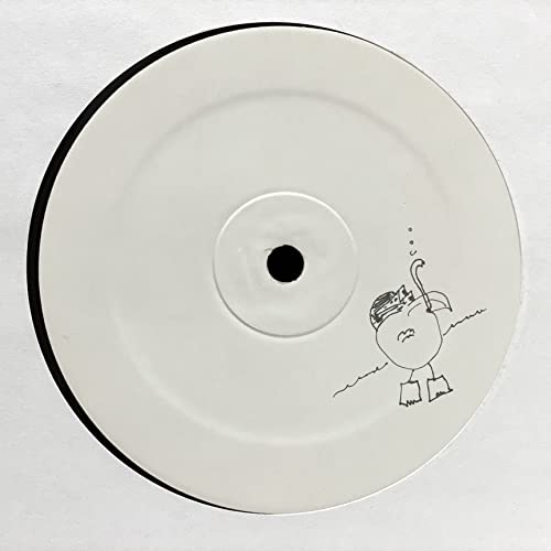 White vinyl record with a simple line drawing of a trumpet-playing face.