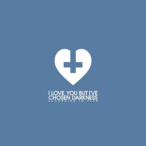 CD cover with a white heart-shaped plus sign on blue background.