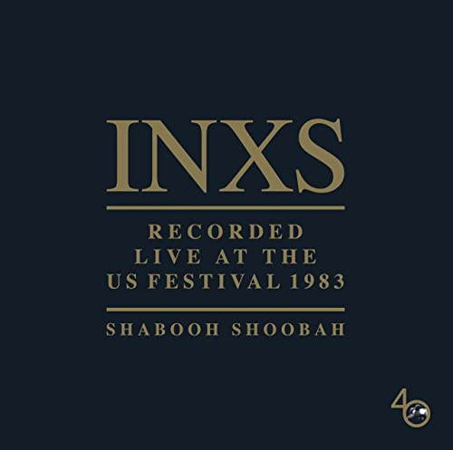 INXS “Shabooh Shoobah” vinyl record cover with gold text on dark blue.