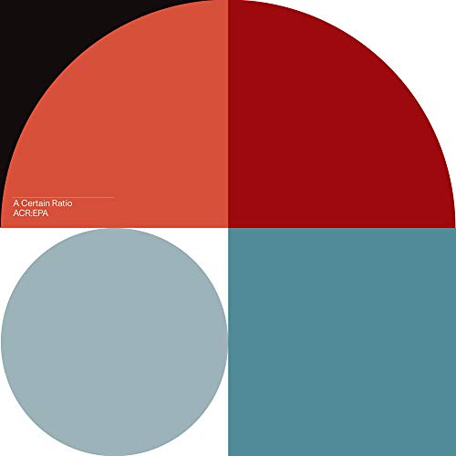 Album cover for A Certain Ratio’s Acr:Epa, geometric red and blue shapes.