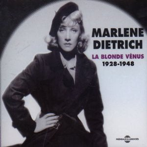 Black and white portrait of Marlene Dietrich with album title text.