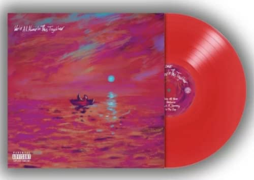 Red vinyl record with album cover depicting a boat on water.