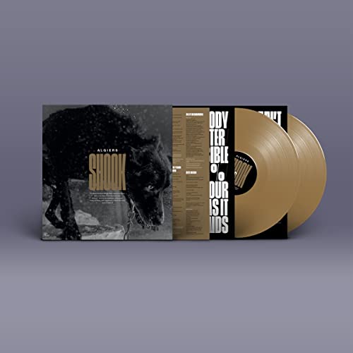 Vinyl record of Algiers’ “Shook” with wolf image on cover.