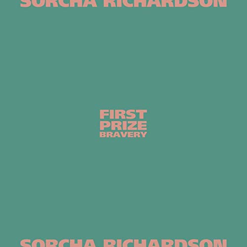 A teal album cover with "First Prize Bravery" in orange text, surrounded by artist's name.