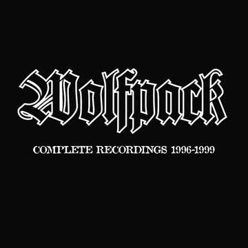 Black background with white ornate "Wolfpack" text and "Complete Recordings 1996-1999".