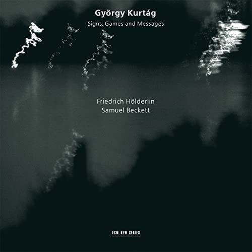 CD cover for György Kurtág’s “Signs, Games and Messages” with dark, abstract imagery.