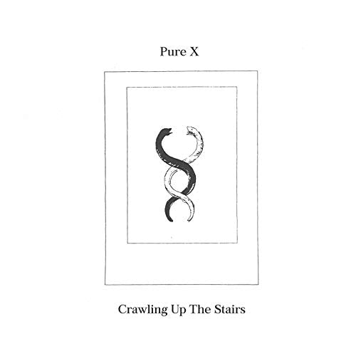 "Album cover with a black and white abstract design on a white background."