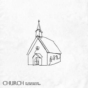 Line drawing of a church with text "CHURCH" and "Jesus Culture".