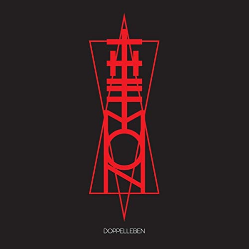 Red geometric design on black background, album cover for "Doppelleben" LP.