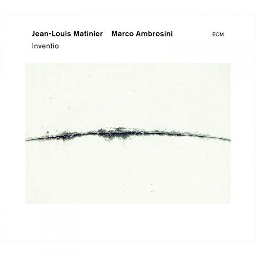 The image shows a CD cover with a minimalist design. #### Alt Text: "White CD cover with abstract black line art and artist names at the top."