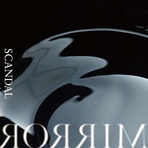 CD cover for Scandal’s “Mirror” album, with abstract blue and black shapes.
