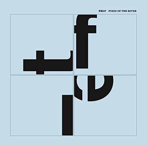 CD cover with light blue background and black letters spelling FELT in four quadrants.