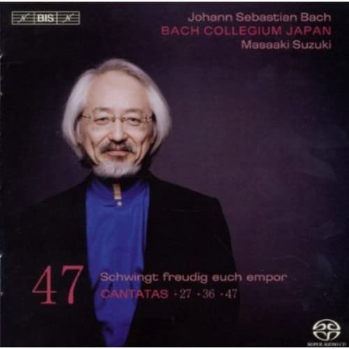CD cover featuring portrait of Masaaki Suzuki, conductor of Bach Collegium Japan.