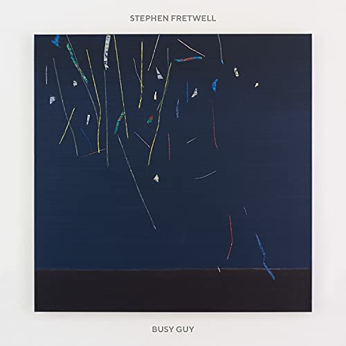 Album cover for Stephen Fretwell’s “Busy Guy” with abstract colorful lines.