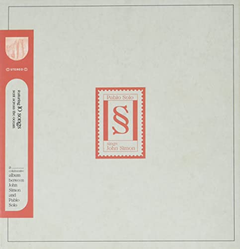 CD cover for Pablo Solo’s “Solo Sings Simon” with red stamp design.
