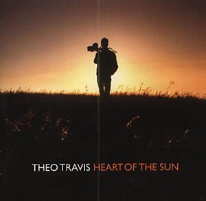CD cover: Silhouette of a person with saxophone against a sunset.