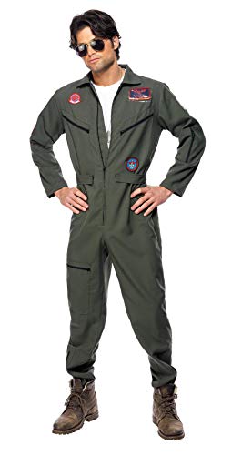 Smiffys Officially Licensed Top Gun Costume, Green, M - Size 38"-40"