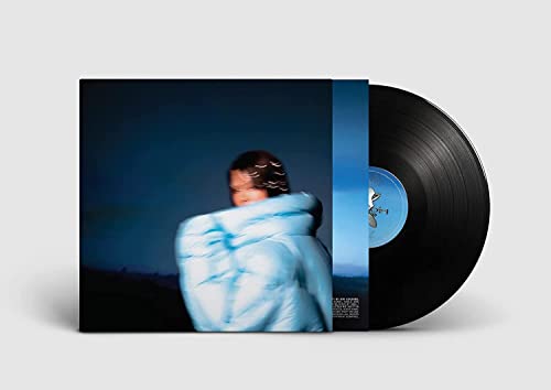 Shygirl’s “Nymph” vinyl record with cover art of a person in blue.