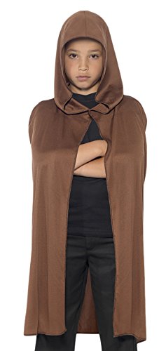 Smiffys Children's Hooded Cape, Brown, Long, 44200