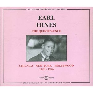 Pink CD cover with black and red text, featuring a black-and-white portrait of Earl Hines.