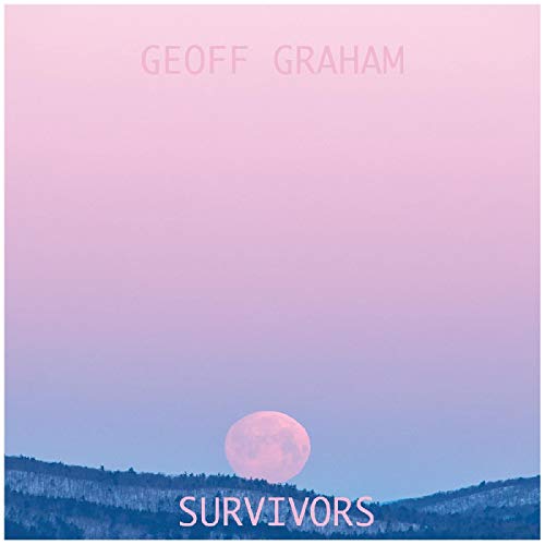 Album cover with a full moon over a forested hill, pastel pink and blue hues.