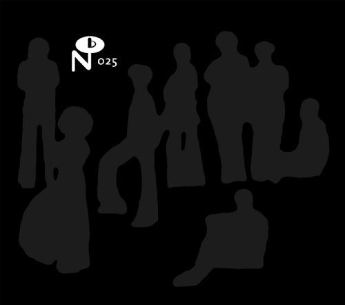 Black and white CD cover with silhouettes of people gathered.