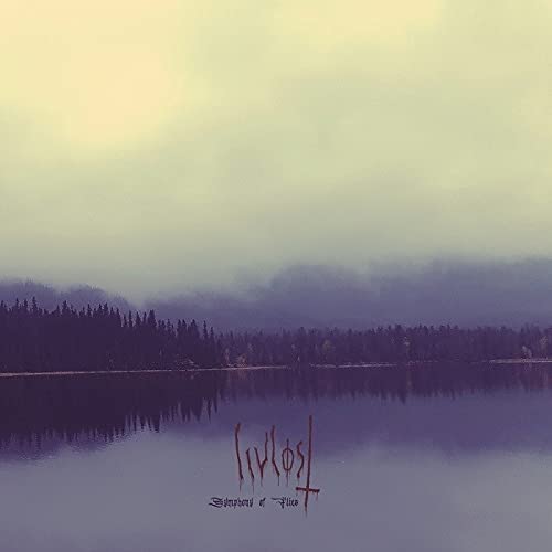 CD cover: misty landscape with silhouetted trees and band name “Livlost”.