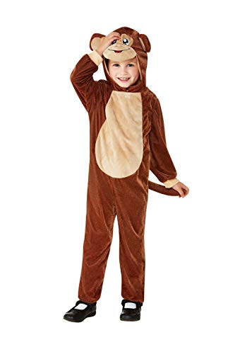 Smiffys Toddler Monkey Costume, Brown, Toddler - 3-4 Years