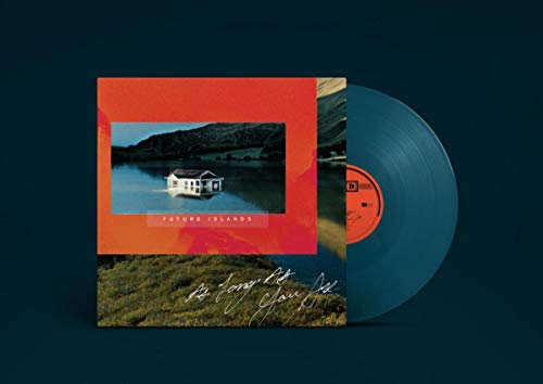 Future Islands vinyl record album cover featuring a house on water and blue disc.
