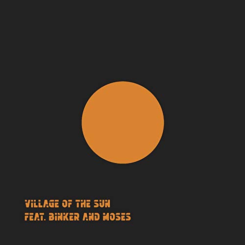 A vinyl record cover featuring a large orange circle on a black background.
