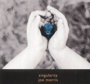 Album cover for "Singularity" by Joe Morris, featuring hands holding a blue flower.