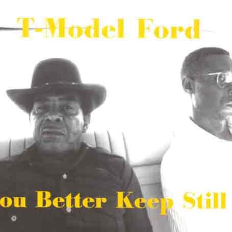 "CD cover featuring two black-and-white portraits of men, with yellow text on a white background."