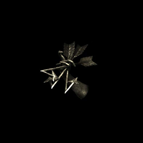 A cluster of metallic arrows tied together against a solid black background.