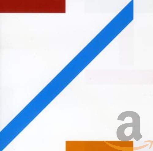 CD cover with abstract geometric shapes in red, blue, and orange.