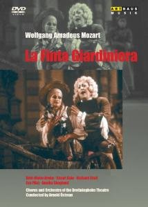 DVD cover for "La Finta Giardiniera" featuring a sketch of two people in a wheelbarrow.