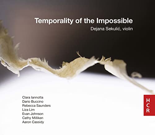 CD cover: abstract white form, text “Temporality of the Impossible”, artist name.