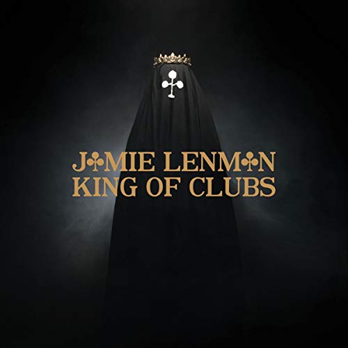 "Album cover with a figure in a black cloak and gold crown."