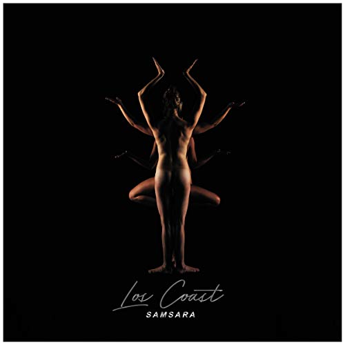 The image depicts a woman with multiple arms against a black background. Here is a possible alt text: "Album cover featuring a nude woman with multiple arms on a black background."