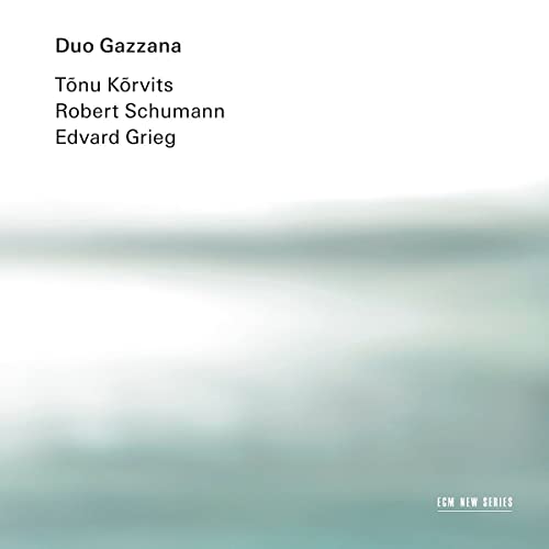 CD cover for Duo Gazzana featuring Korvits, Schumann, and Grieg.