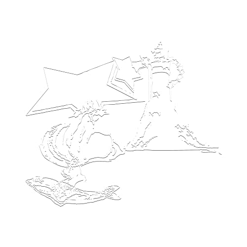 Line drawing of a star with textured, swirling details.