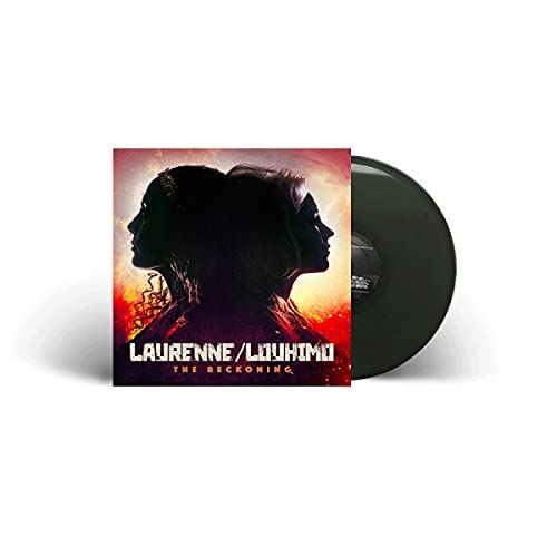 Vinyl record and album cover featuring silhouettes of two women’s faces.